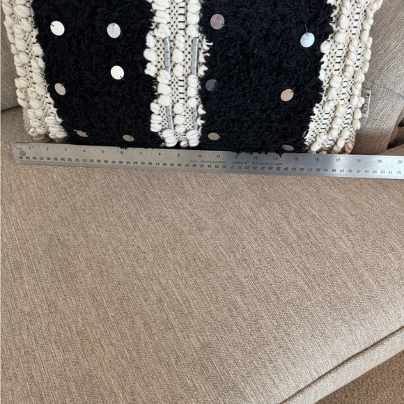 NWOT Kas Room Black and White Textured Throw Pillow - Picture 6 of 7